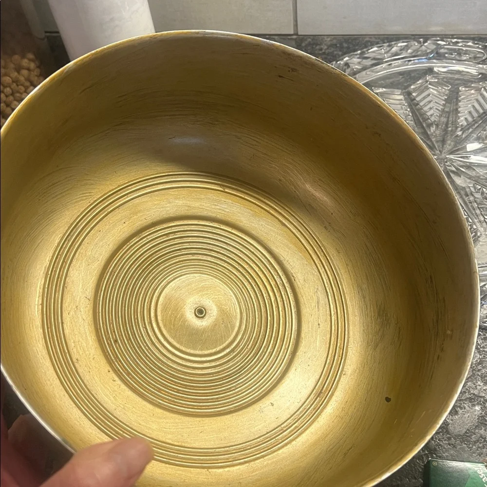 Aluminum Cake Dish and Dome with Wooden Knob.
